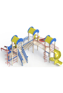 Игровая площадка "Мостик + винтовая горка"